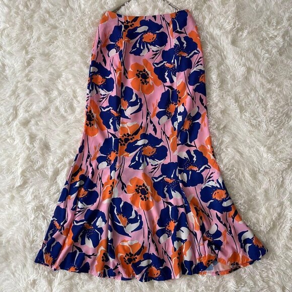 Daba Retro Floral Print Long Mermaid Skirt - Picture 1 of 6